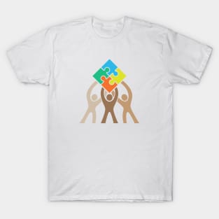 Teamwork and Unity Jigsaw Puzzle Logo T-Shirt